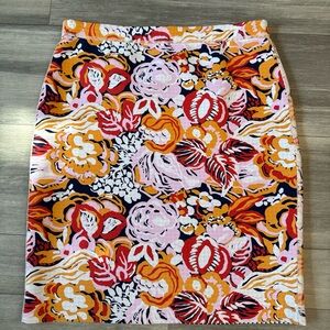 J. McLaughlin Multicolor Floral Pencil Skirt